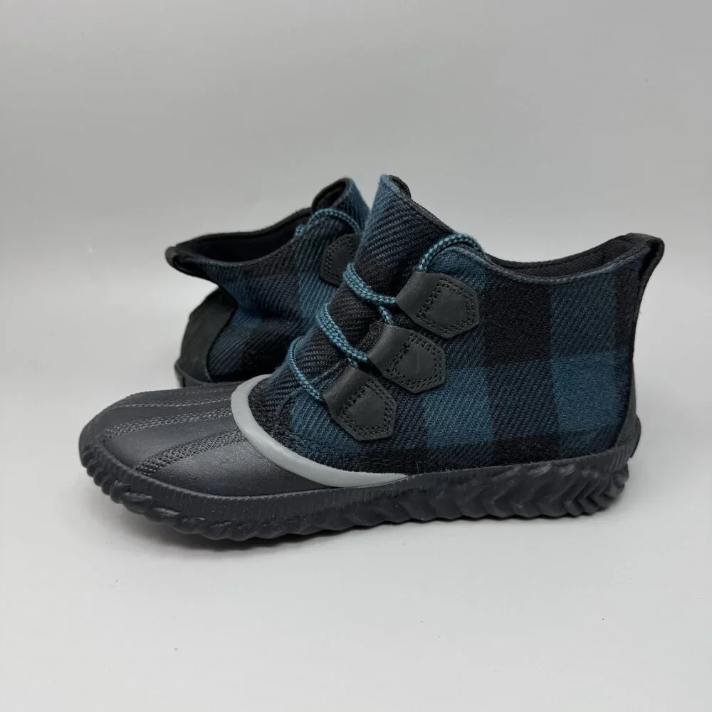 Sorel Womens Out N About Plus Duck Boots Size 8 Black Teal Plaid Waterproof